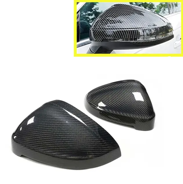B9 Carbon Fiber Replacement Side Mirror Cover With Lane Change Assist For Audi A4 A4L A5 S5 2016-2021