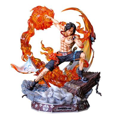 One Pieces echo tie Yan ace scene version statue hands can be light with remote control box model action figure