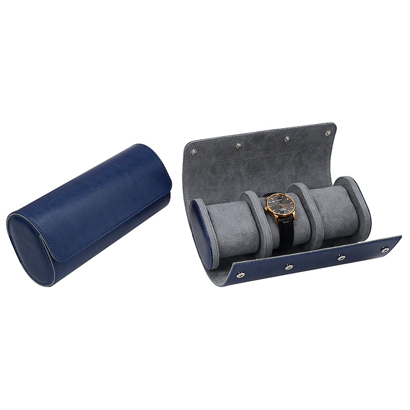 Pu Case With Set Packing Customize Gift Custom Blue Brand Customized Low Moq Oem Leather Travel Save Empty Cheap Watch BoxFactor