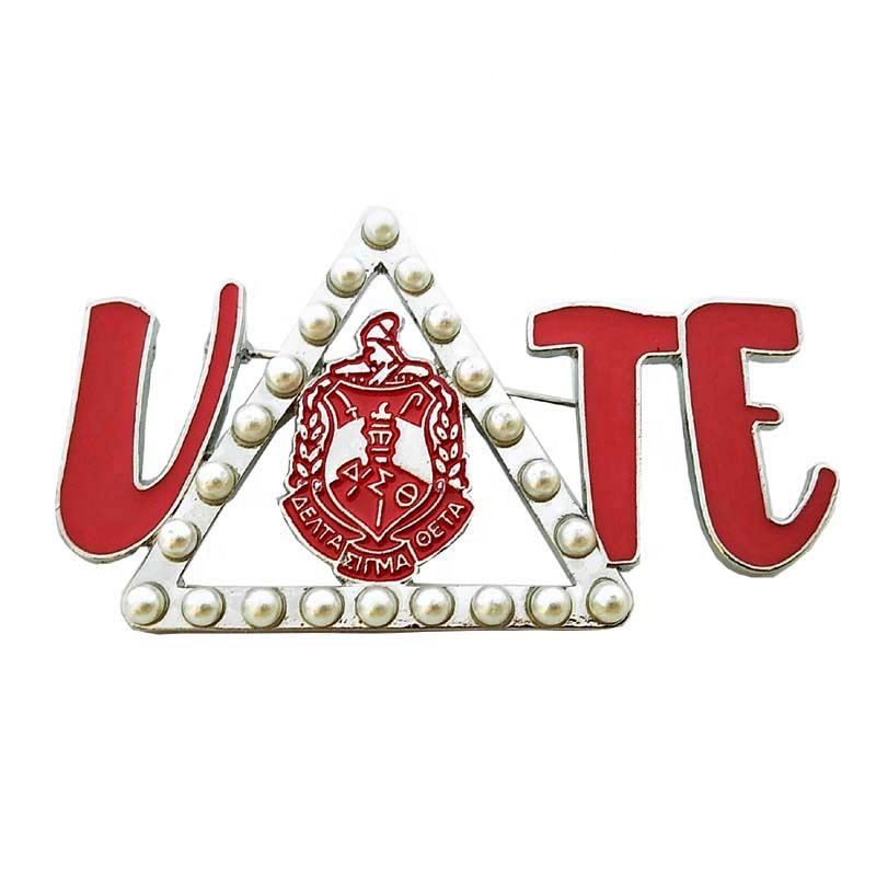 Греческий колледж ЭПА DST Delta Sigma Theta щит голоса жемчужная брошь булавка