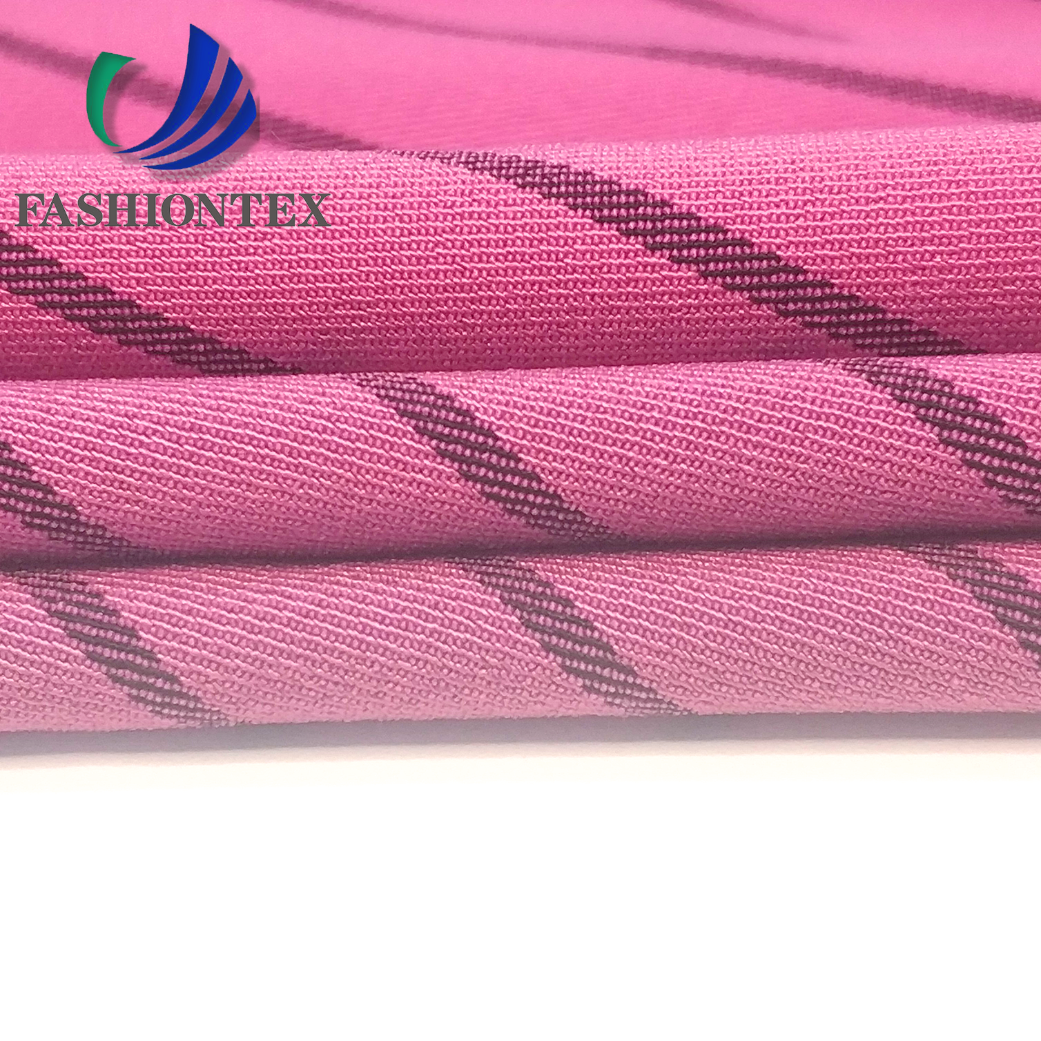Fashiontex cation weft stretch strip twill fabric polyester spandex mixed fabric