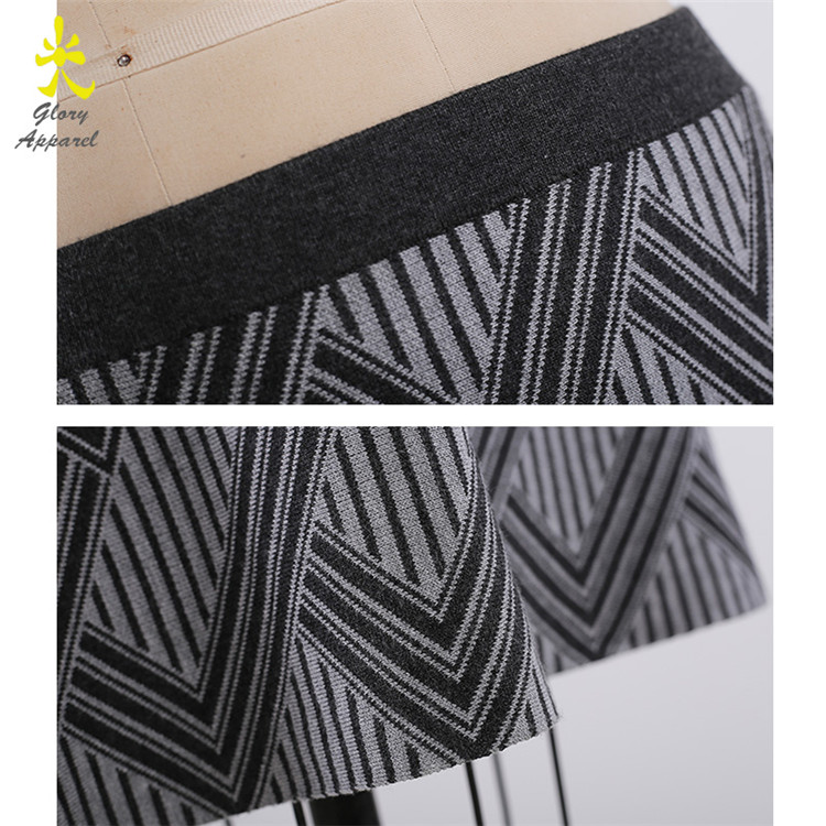 Soft Knit Long Sleeve Women Custom Knitted skirts Sweater