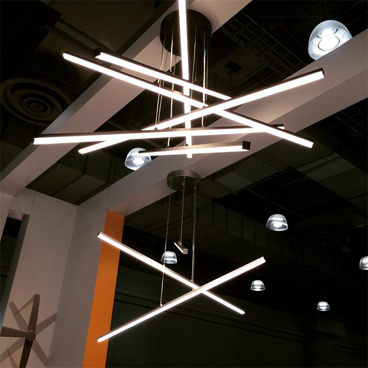 ETL cETL listed whold lamp Simple chandlier Hanging Decorative Ceiling Pendant Lights Circle Rings Acrylic modern line lamp