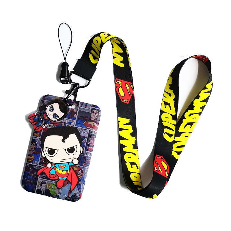 Lanyards professional custom bright color the avengers cartoon character lanyard polyester neck lanyard for ID holder