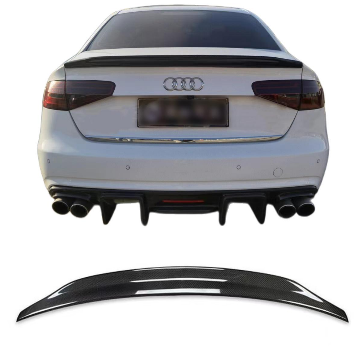 Задний спойлер для багажника Audi A4 4 двери 2017 + A4 B9 Седан задний спойлер из настоящего углеродного волокна заднее крыло