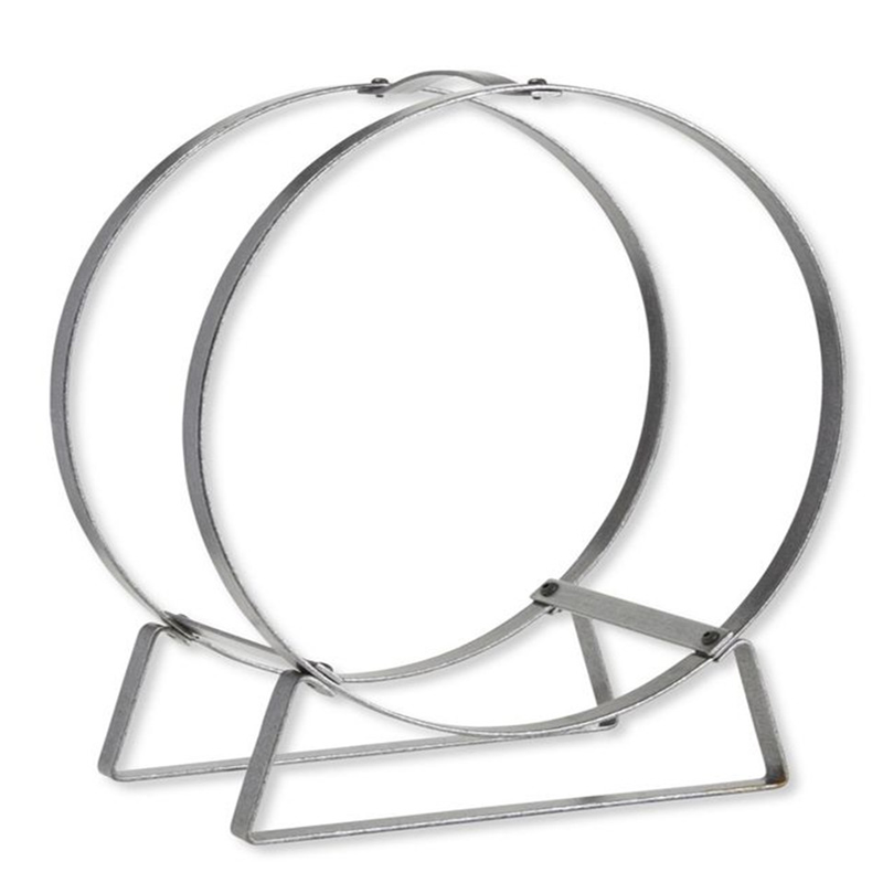 China Wholesale Firewood Log Rack Circle Log Holder Mental Modern Round Firewood Log Holder For Patio Wood Storage