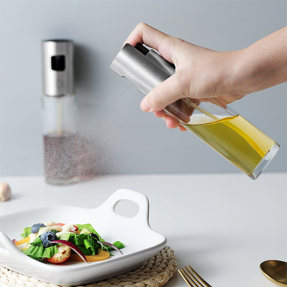 Food-Grade Glass Oil Spray Transparent Vinegar Bottle Oilspray refillable oil and vinegar dispenser