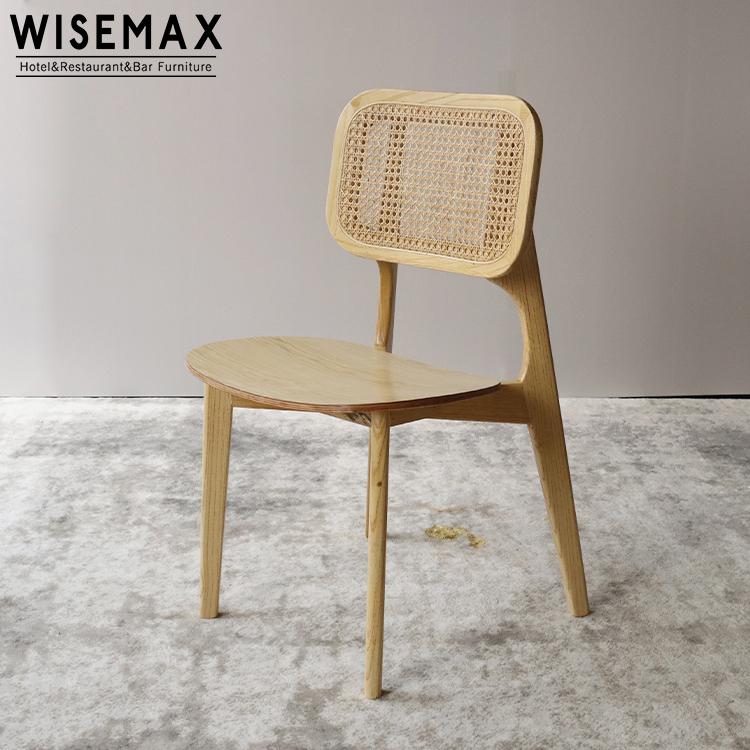 Мебель WISEMAX, новый дизайн, мебель для ресторана, рама из массива дерева, обеденный стул из ротанга, натуральный ротанг, стул из тростника для кофейни