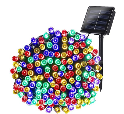Рождественские декоративные солнечные огни 200 LED 8 режимов Открытый водонепроницаемый для сада патио забор балкон на открытом воздухе