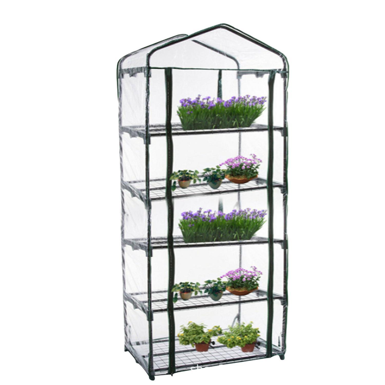 Roll-Up Zipper Door Greenhouse Replacement Clear PVC Cover for Gardening Plants Cold Frost Protection Wind Rain Proof