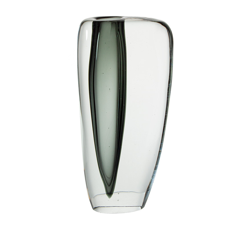 Natural green life strange stone home decorative tabletop glass vase three size hand blown crystal craft
