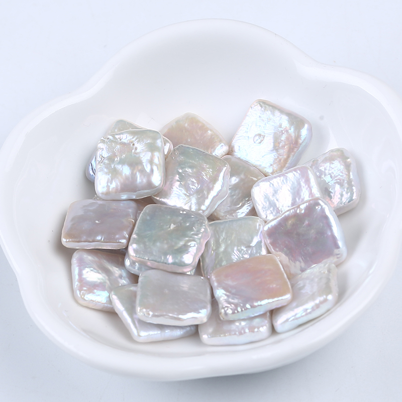 12mm Cultured Loose Rectangle Square Irregular Shape Baroque Freshwater Pearl Beads For DIY