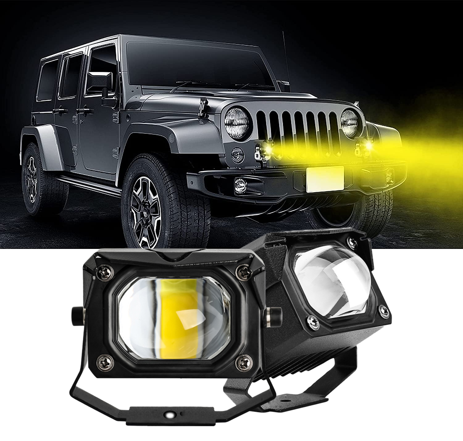 Стручки света СИД 60W 8000LM мотоциклов светодиодные фары дальнего света Противотуманные фары желтый и белый проектор Aux прожектор для HARLEY