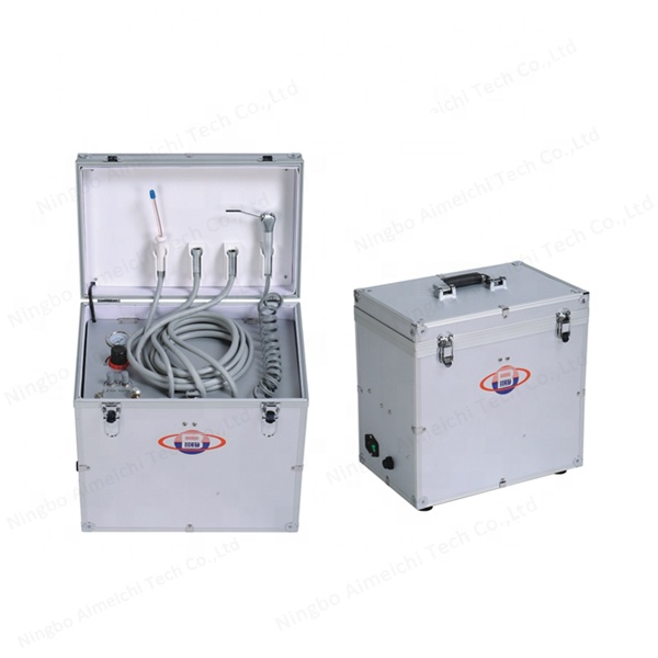 Portable dental chair with turbine unit Mobile dental kit with air compressor