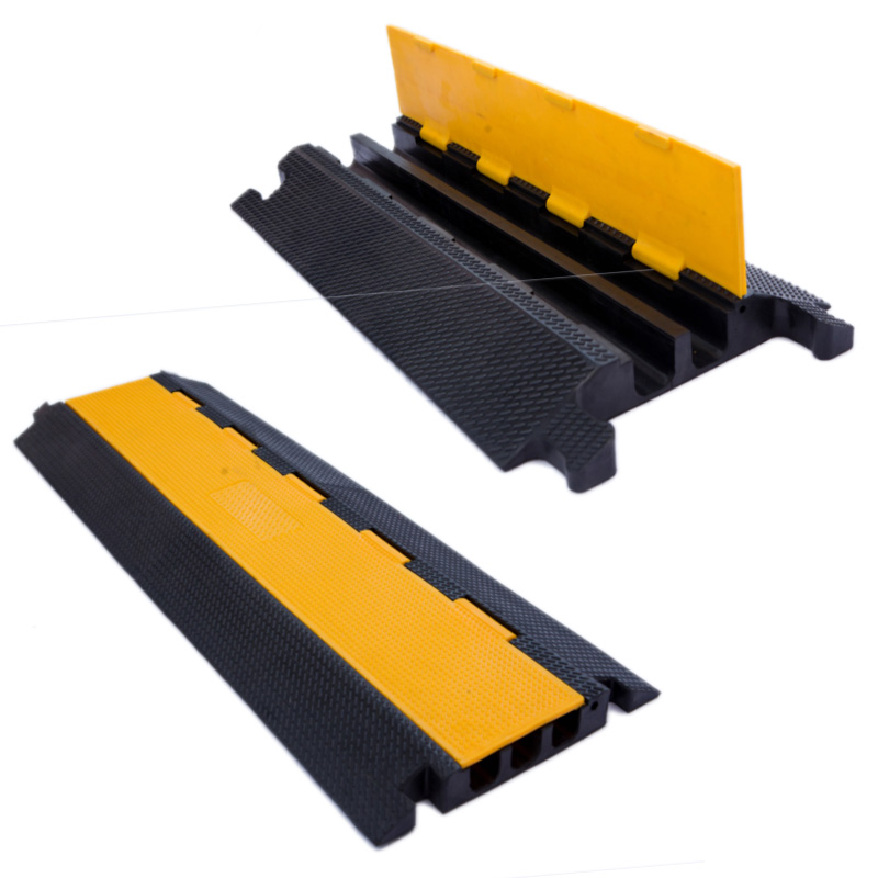 VayLong RoHS Heavy Duty Outdoor Cable Bump 1/2/3/4/5 channel Yellow Jacket Rubber ABS PVC Cover Cable Protector Ramp