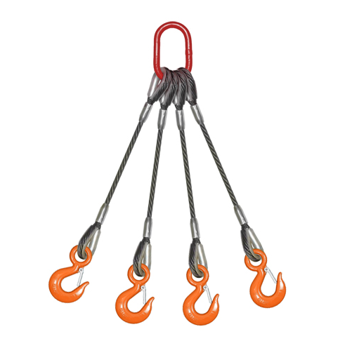 3/8 "x 10 футов QOS 4-ног проволочного каната уздечка слинг-10000 фунтов WLL