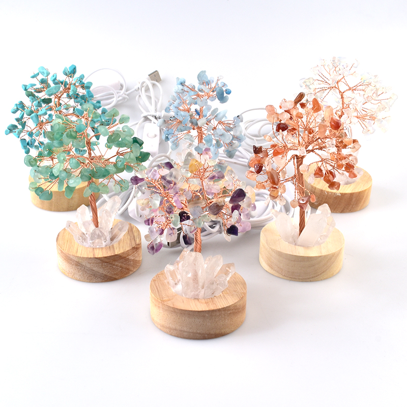 Quartz Ore Wholesale Bulk Natural Stone Gemstone Crystal Lucky Trees Lamp Spirit Healing Jewelry Diamond Crystals Money Tree
