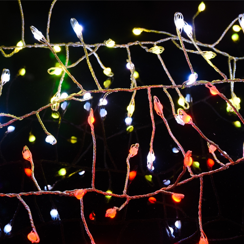 3 метра 240Led 8 режимов с блоком питания кластер Рождественские огни фейерверк выглядит Фея гирлянда