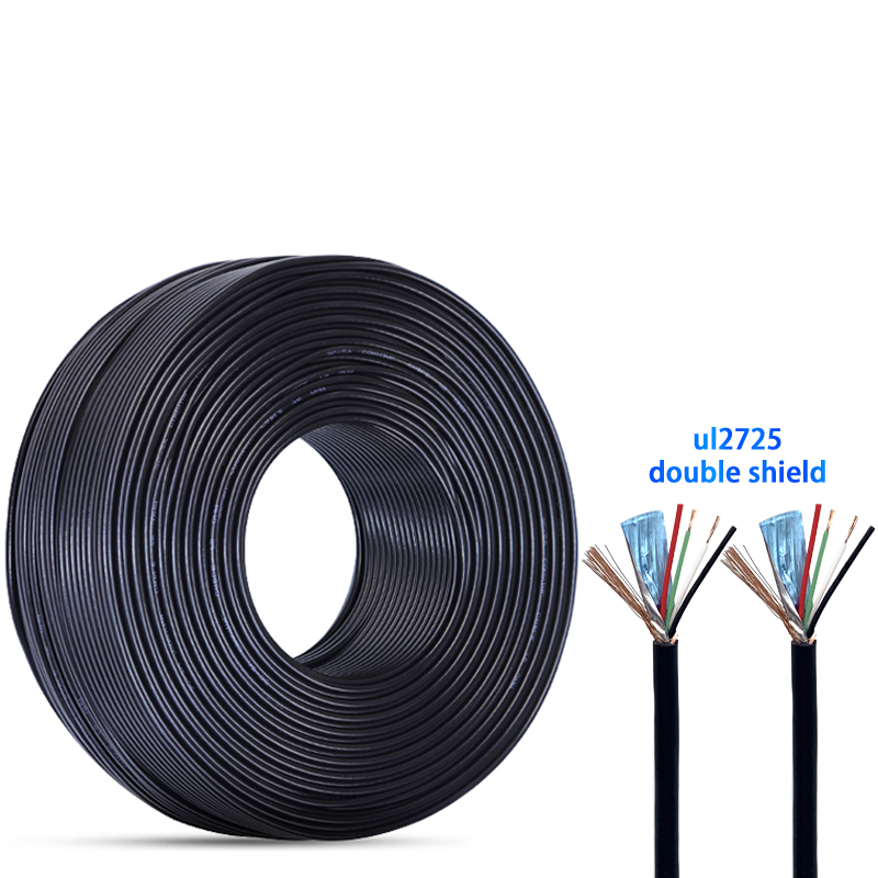 USB-кабель для передачи данных в рулоне, сырье 2725 28 + 28AWG, 4 ядра, витая пара, электрический провод, ПВХ-оболочка, алюминиевая фольга, оплетка, кабель