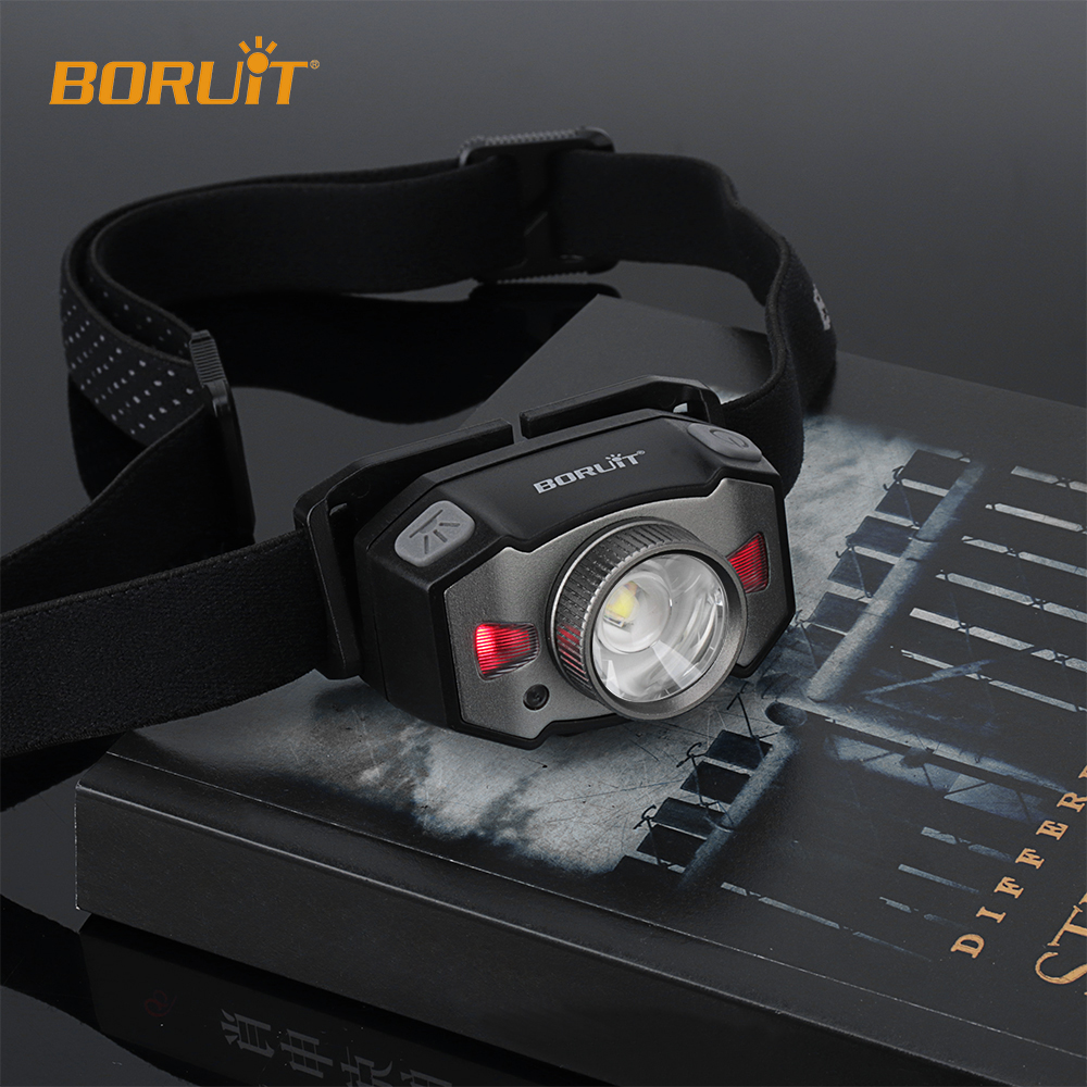 BORUiT поддержка OEM ODM B33 5 Вт красный свет масштабируемый мини-лампа для бега легкий USB Перезаряжаемый светодиодный налобный фонарь