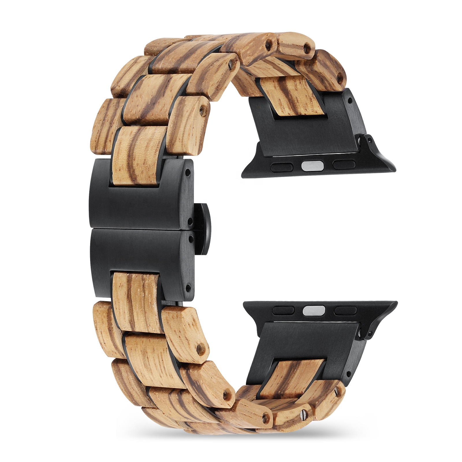 Роскошные часы Apple Watch с деревянным ремешком из нержавеющей стали, совместимы с iwatch series 3 4 6 SE 5 6 7 8 Ultra