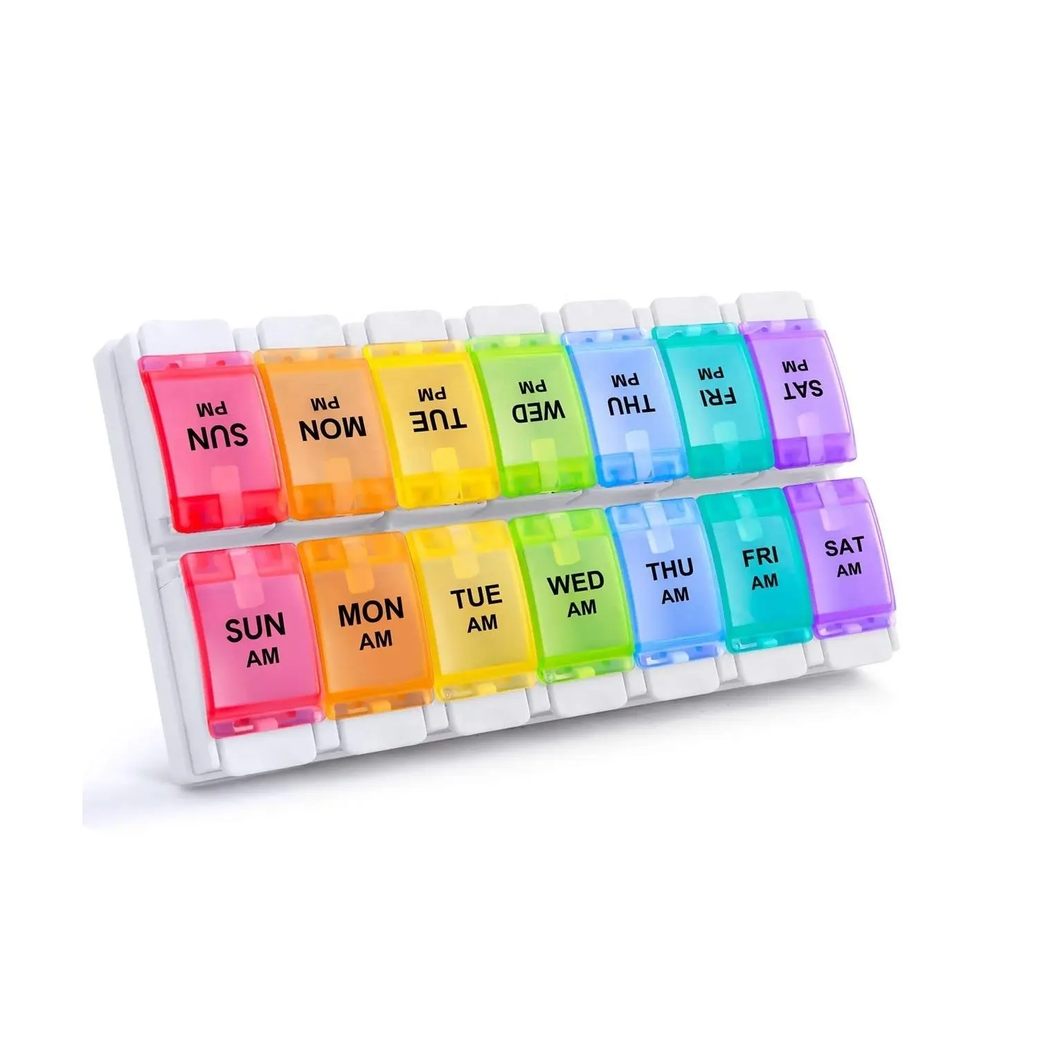 Large Weekly Daily Pill Organizer Box With Easy Push Button