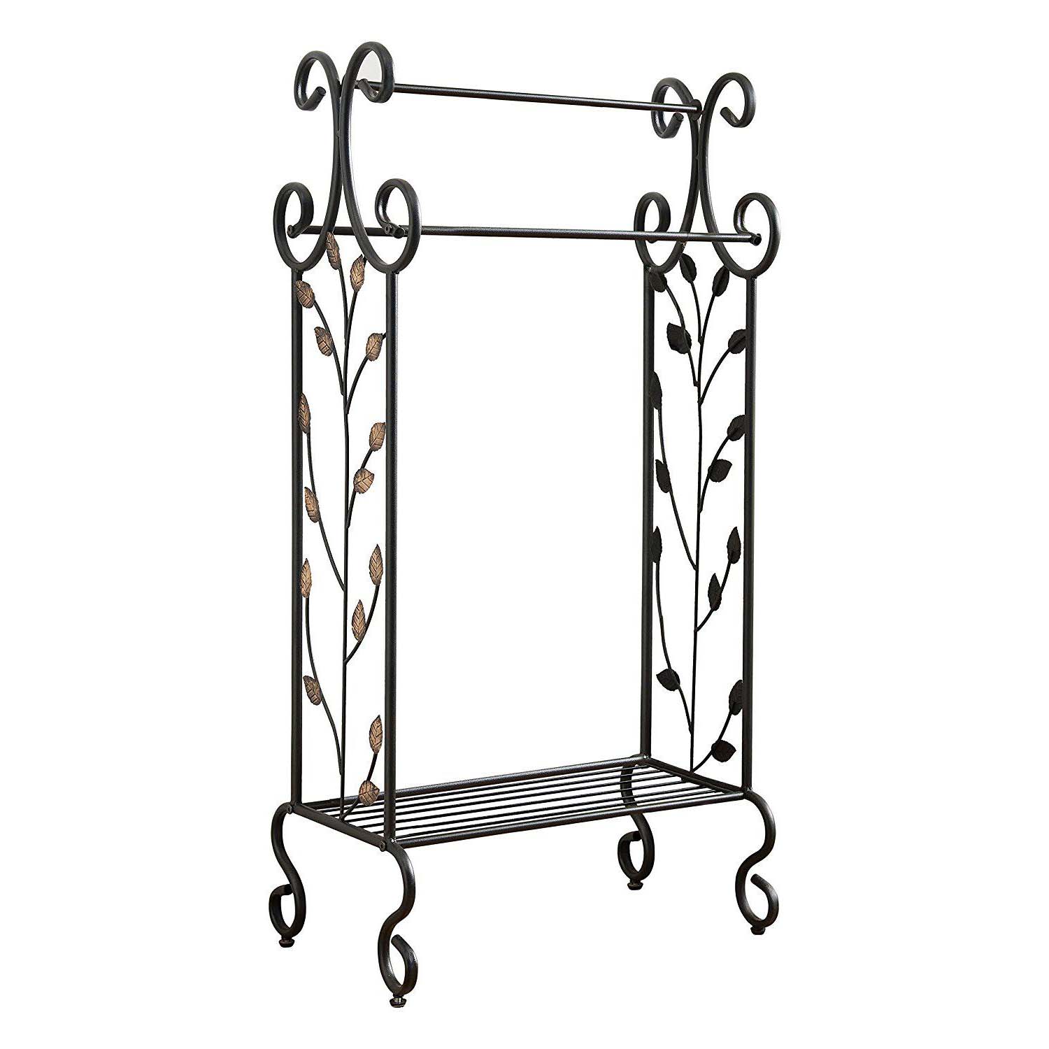 New Arrival High Quality 2 Tier Quilt Storage Display Cloth Hanger Shelf Drying Coat Rack