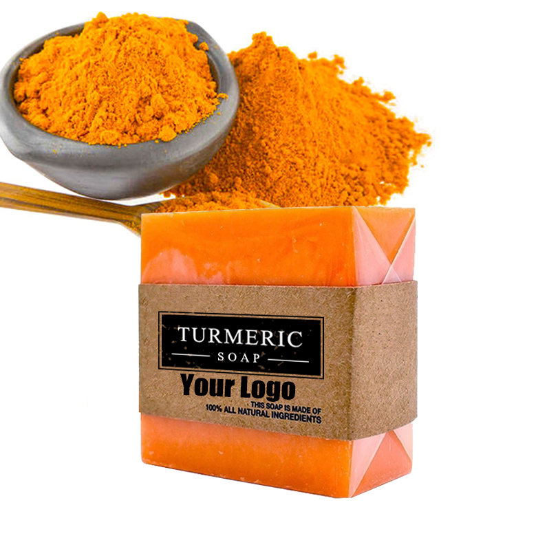 Custom Natural Organic Body Bath Toilet Soap Oil Control Remove Acne Exfoliating Face Handmade Whitening Turmeric Soap