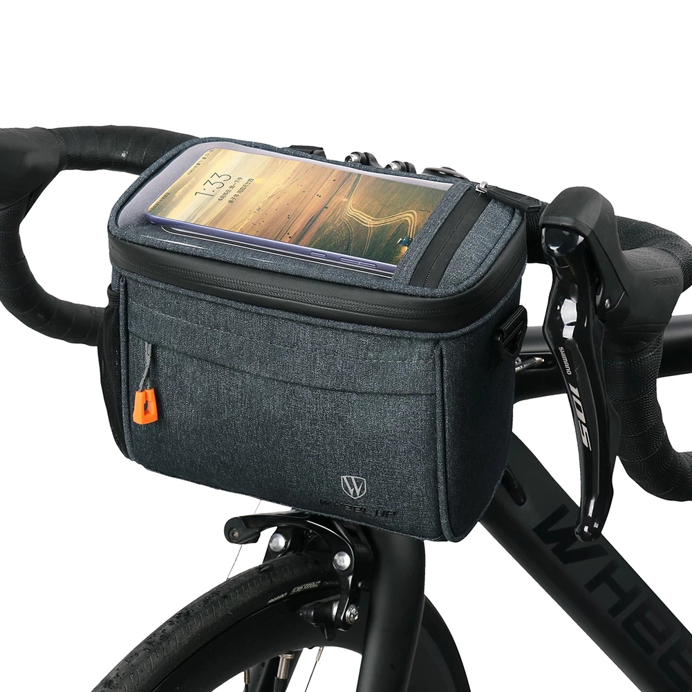 Сумка для велосипеда MTB велосипедные аксессуары для ванной комнаты с дождевик 4.2L велосипедный руль с фронтальным сенсорным экраном панье сумки