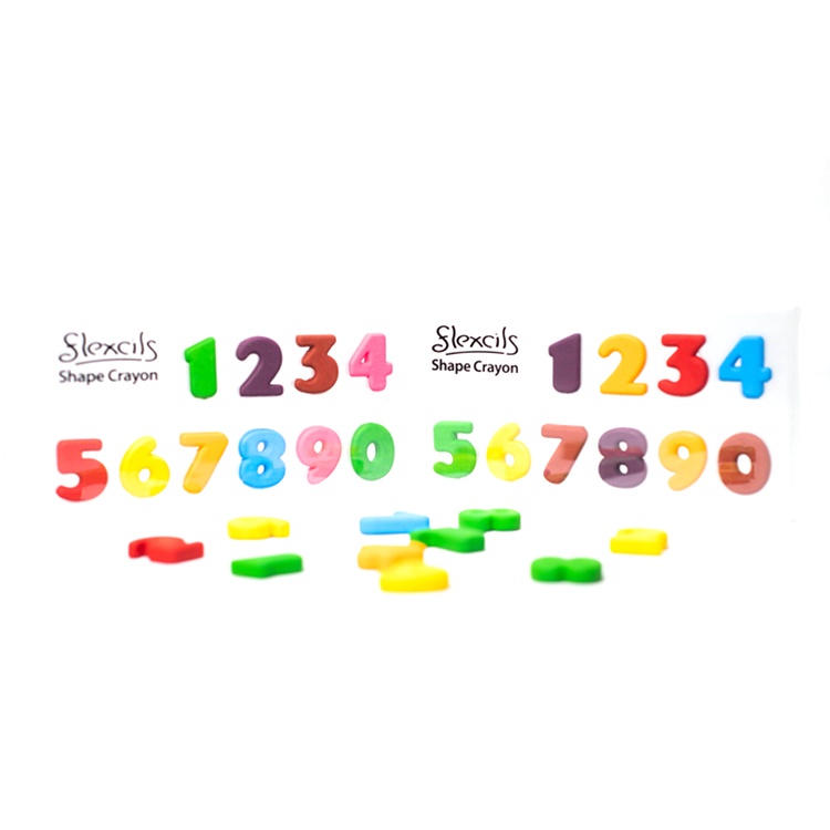 5 Colors Radom Combination Shape Flexcils 3D Numbers Baby Plastic Crayon Box Wax Crayons
