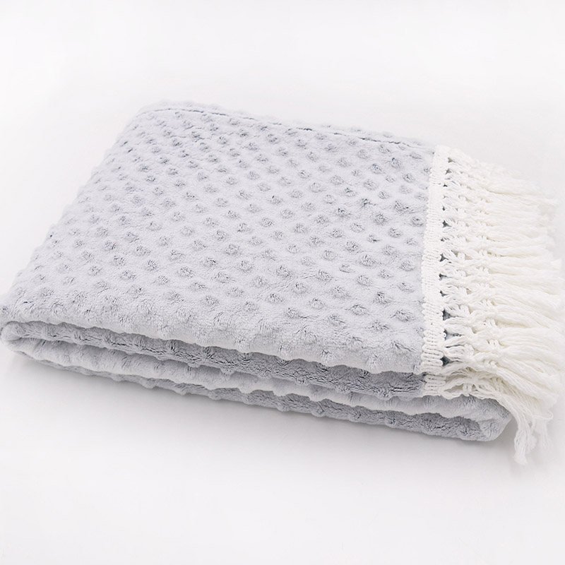 Wholesale luxury solid high quality polyester soft warm cozy sofa bed flannel sherpa throw fleece blanket
