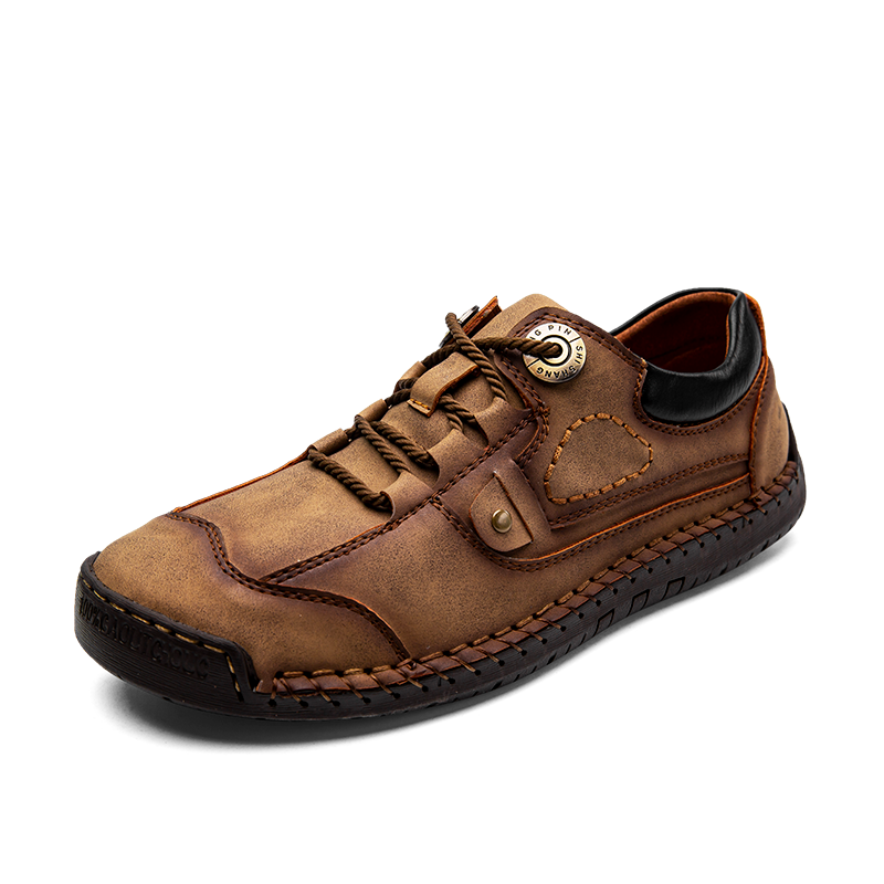 China Hot Sale Men Handmade Lace-up Casual Business Comfortable Softness Shoes