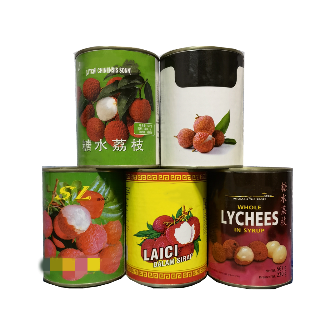 Китайские консервированные фрукты Fujian Litchi 567 г/2840 г, свежие консервированные личи в сиропе, фрукты личи