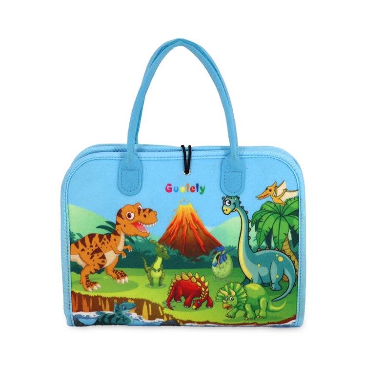 Light blue multifunctional montessori felt educational children's toys