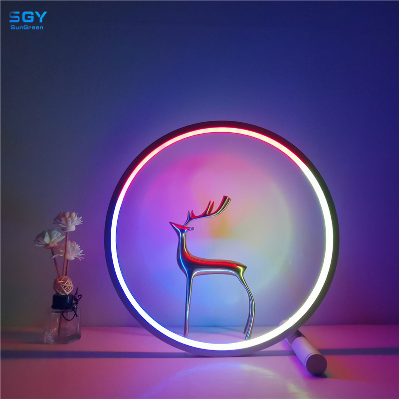 Современная спальня гостиная простой светодиодный ночник Подарочная лампа RGB кольцевая настольная лампа