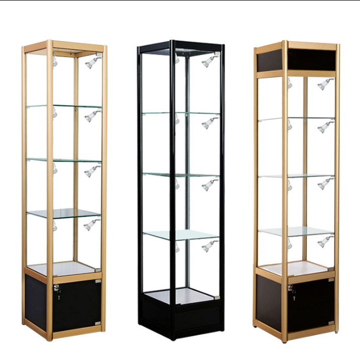 Interior Decoration Shelf Fashion Stand Glass Trophy Case Cabinet Display Showcase