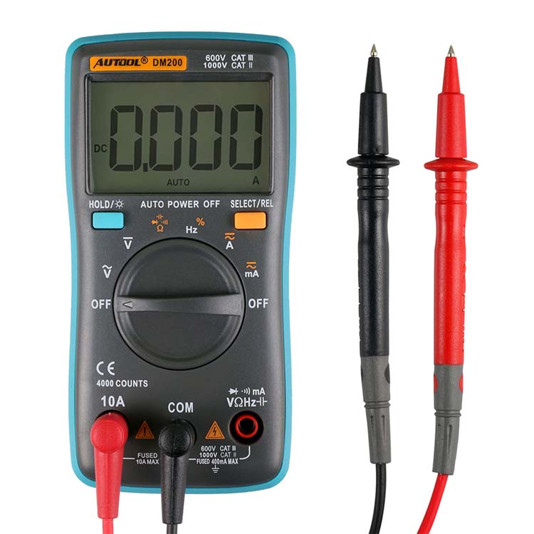 Портативный AUTOOL DM200 Ac/Dc Ом ручной Напряжение Ток тесты компакт-дисков цифровой аналоговый мультиметр автомобильной