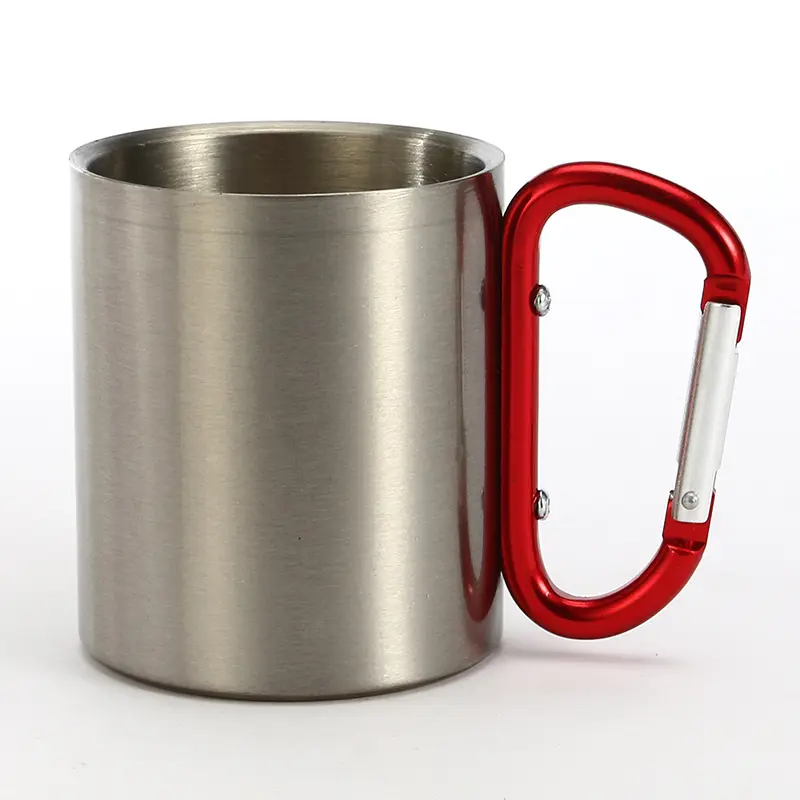 220ML Carabiner Hiking Camping Cup Coffee Cups With Handle tumbler stainless steel