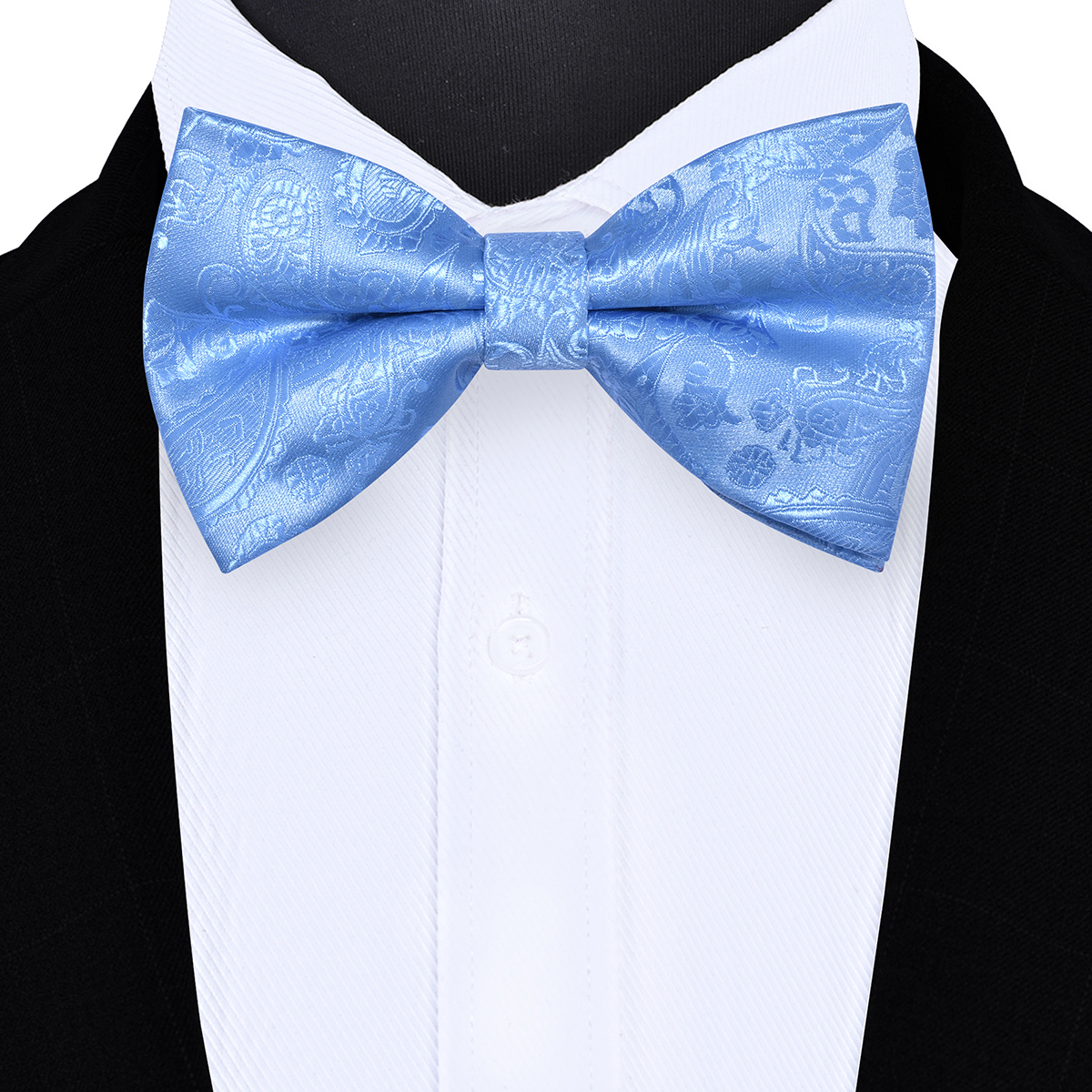 Jacquard Silk Bow Ties Men Tie Collar Black Butterfly Wedding Silk Bowtie with Custom Logo Design 12x7cm