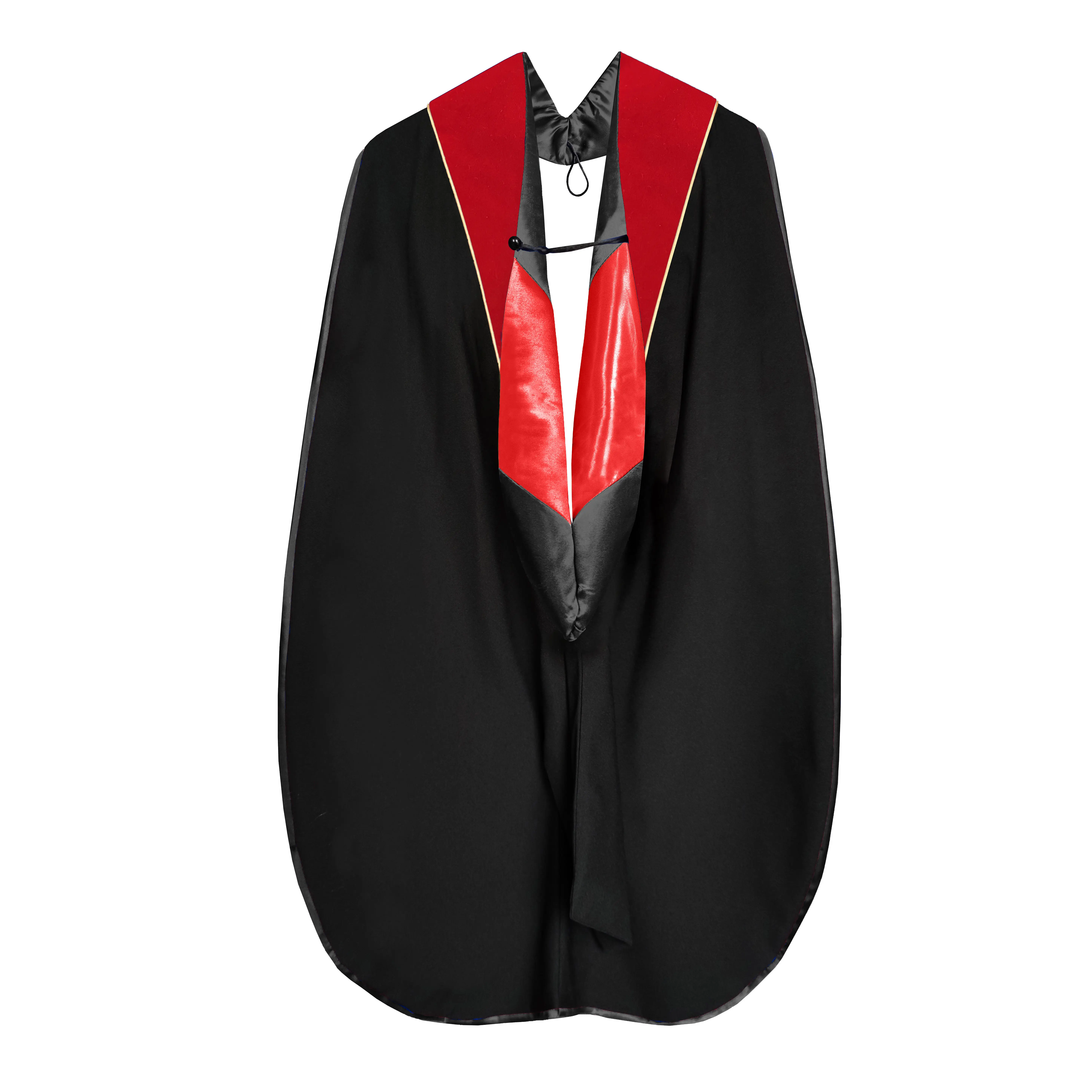 Deluxe Graduation PHD Hood, Docotoral Hood- With Gold Pipping