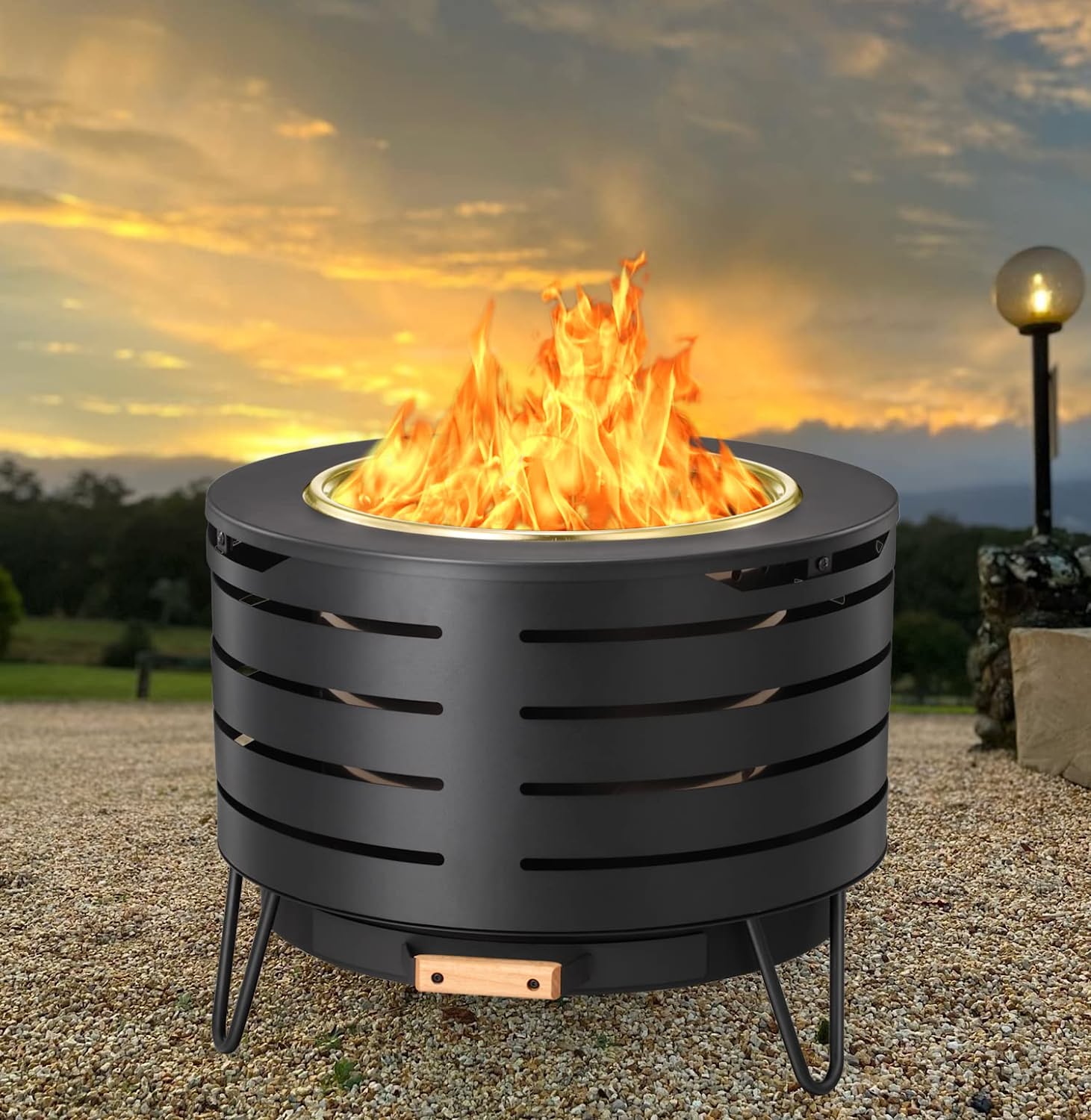 Bonfire портативный пожарный костер 23 дюйма из нержавеющей стали сверхпрочный низкодымчатый костер для сжигания древесины