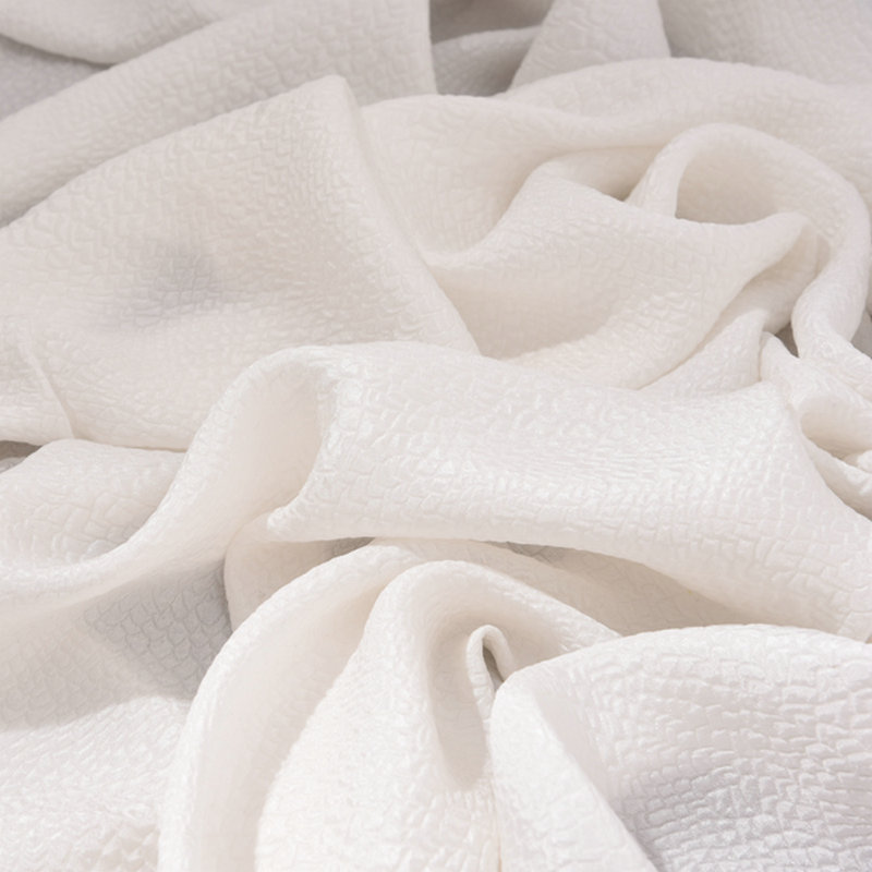 Double Layer jacquard Silk Guan Le Crepe fabric