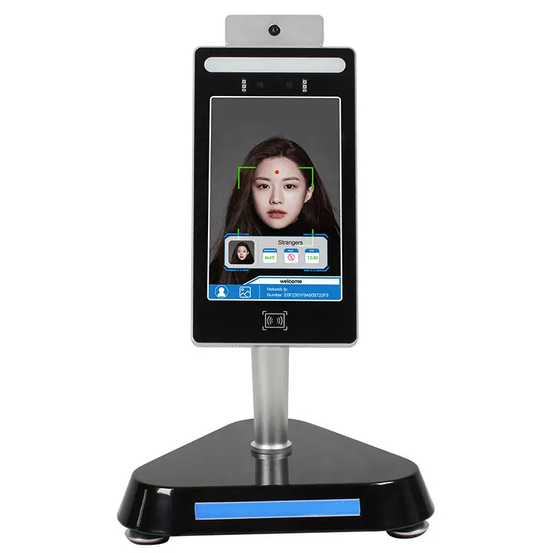8 inch face recognition camera body temperature scan thermal human measurement android system