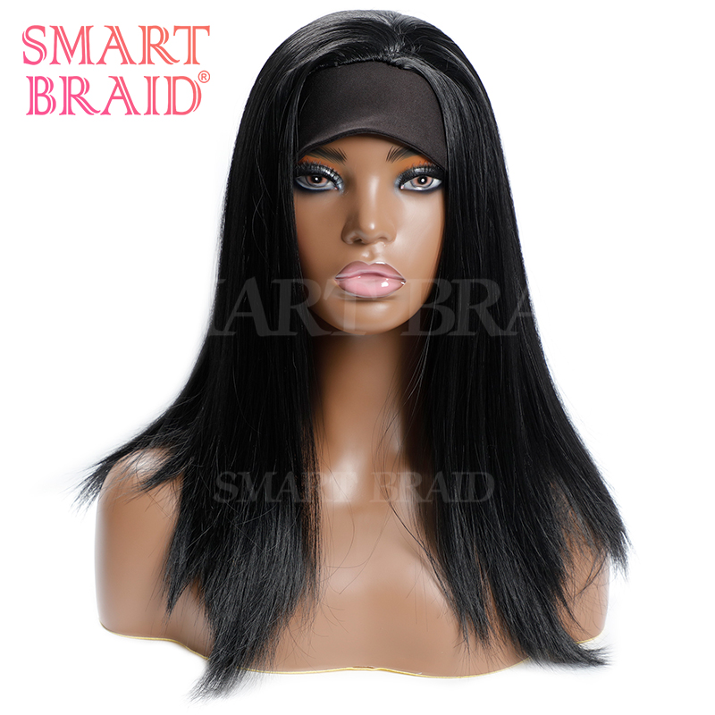 Smartbraid смесь парики длинные прямые черные волосы синтетические волосы парики для черных женщин головная повязка парик