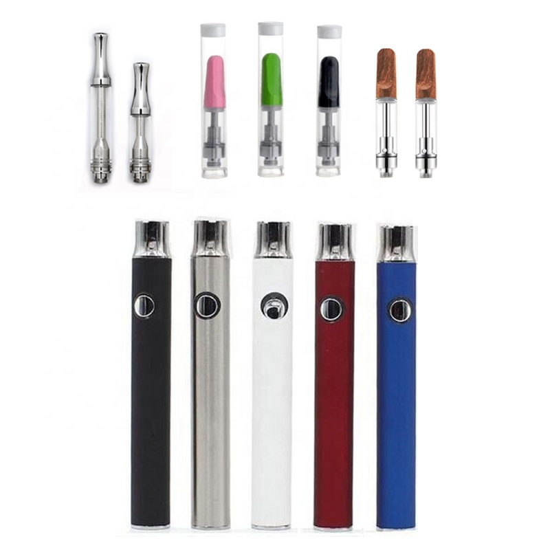 350mAh Rechargeable CBD Vape Pen Battery 510 Thread Preheating button vape pen