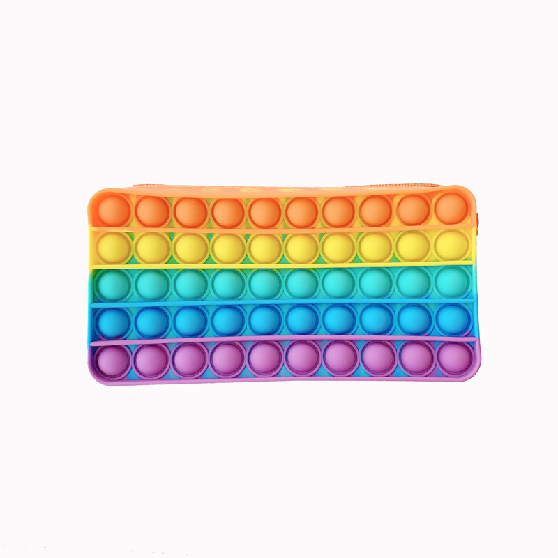 Fidget Toy Bubble Silicone Kids 3D Cartoon School Student Cute OEM Custom Large Capacity Poppit Popits Push Popper Pencil Case