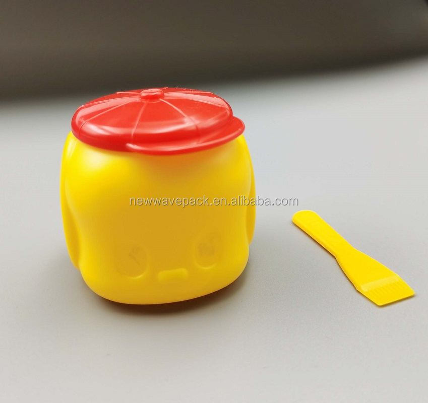 cheap pp PE cosmetic containers cute animal carton baby care cream jar 50ml