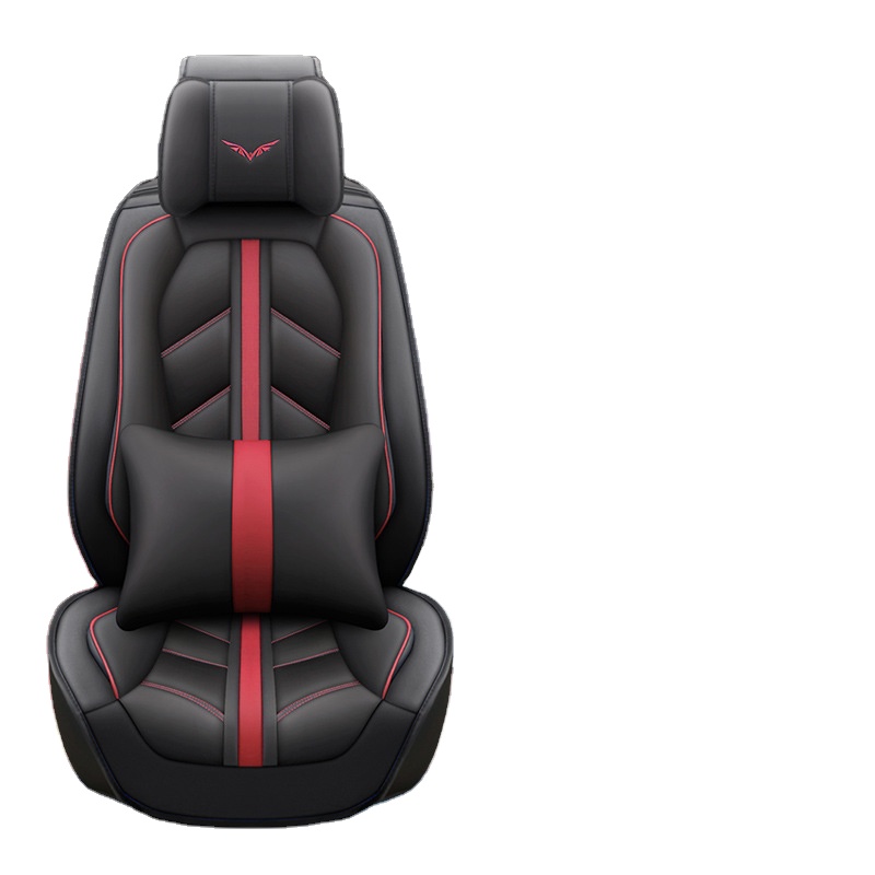 Sports Style Full Set Universal Fit Interior Leather Car Seat Covers Waterproof 5-Seats Full Set