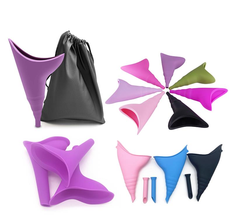 Soft Silicone Women Urinal Device Funnel Standing Up Outdoor Travel Camping Outdoor Drawstring Discreet