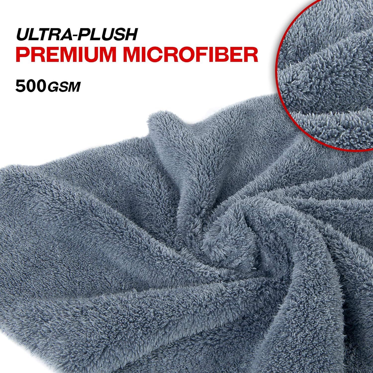 SEQ Premium Car Drying Wash Detailing Buffing Waxing Polishing Towel With Plush Edgeless Microfiber Cloth